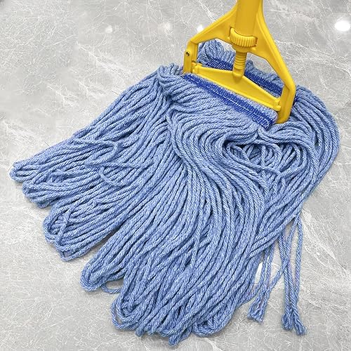 Miniatura 7 de Cabezal de trapeador de algodón con extremo de bucle de 24 onzas, repuesto de fregona resistente con diadema de 6 pulgadas, cabezal de repuesto para