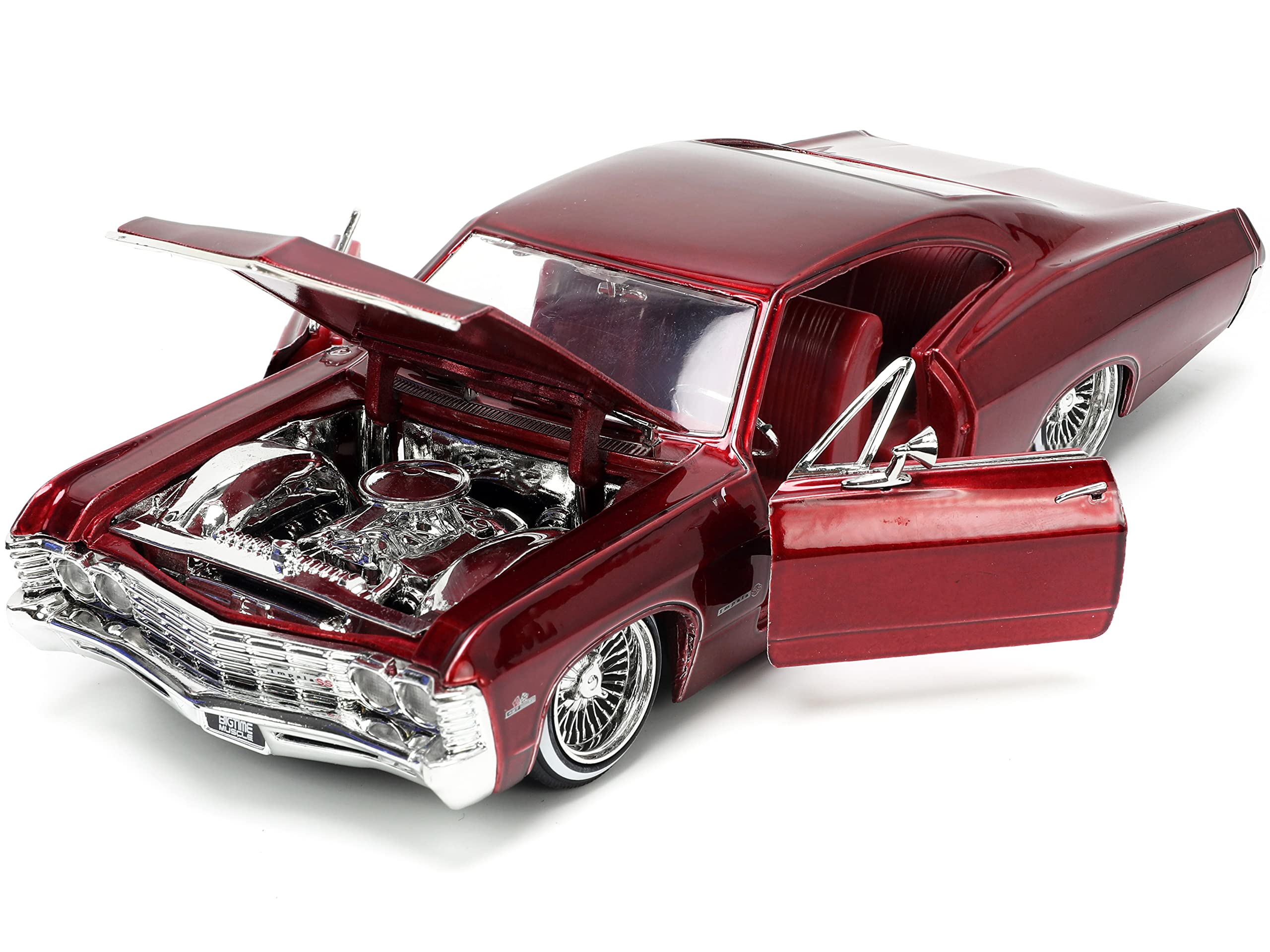 1967 Chevy Impala SS Street Low Dark Candy Red with Burgundy Interior Bigtime Muscle Series 1/24 Die