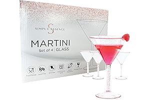 Rose Gold Glitter Martini Glasses with Stem - Pink Glamour for Glowing Gatherings