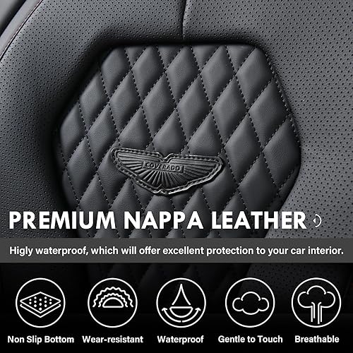 Miniatura 9 de Coverado Juego completo de fundas de asiento de automóvil, fundas de asiento negras, funda impermeable para asiento de automóvil, cojín de asiento