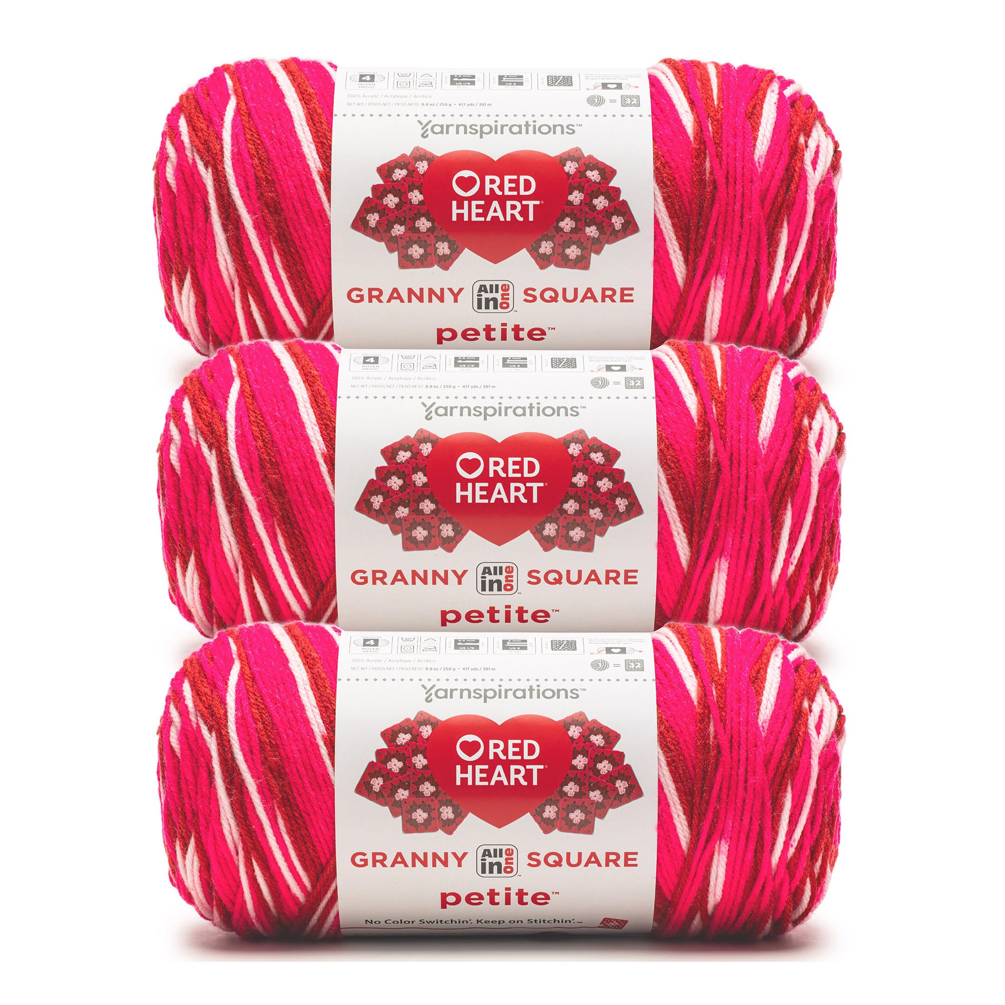 Amazon.com: Red Heart All in One Granny Square Petite Groovin Yarn