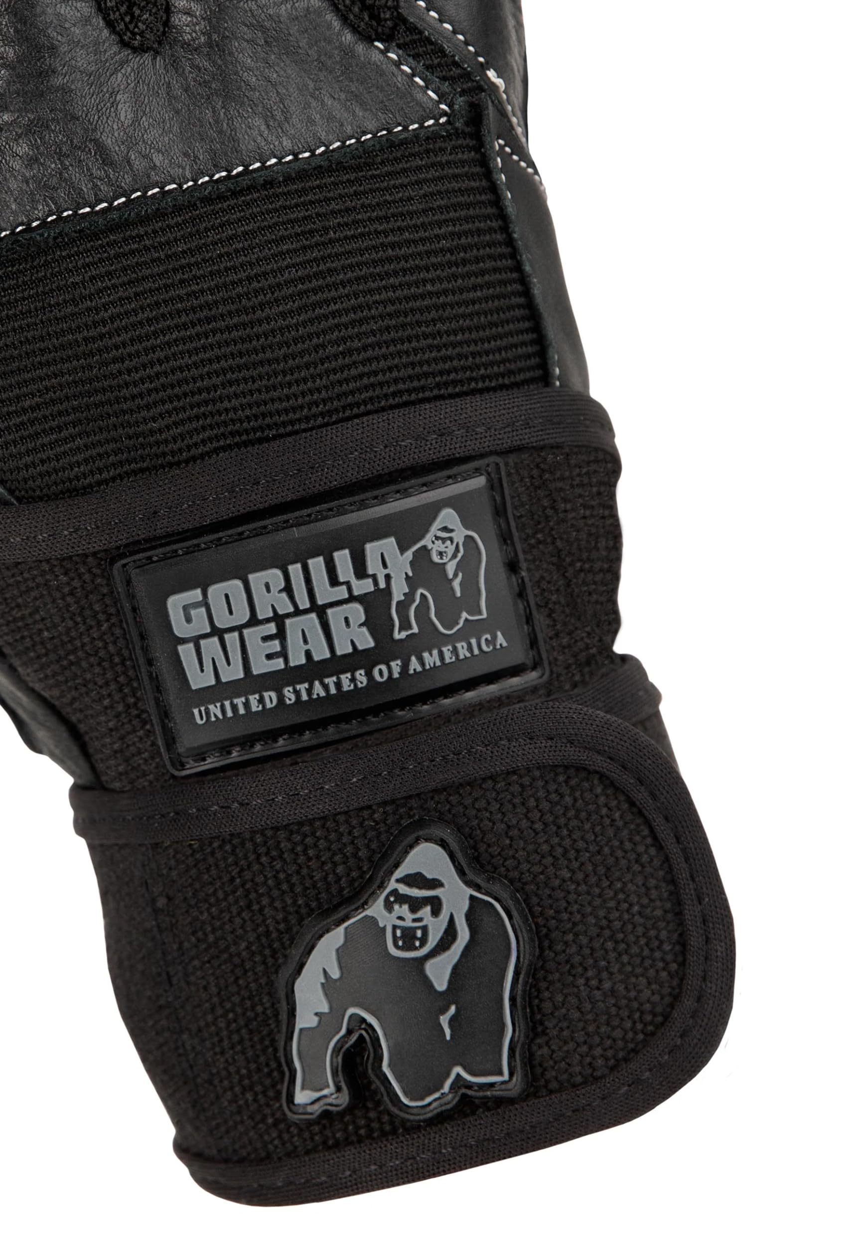 Gorilla Wear Dallas Wrist Wrap Gloves - czarne akcesoria do kulturystyki i fitnessu dla mężczyzn