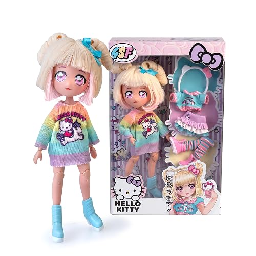 4SF - Hello Kitty Manga Fashion Unicorns, Muñeca Fashion Japonesa, Figura de 19,5 cm con 15 Puntos de…