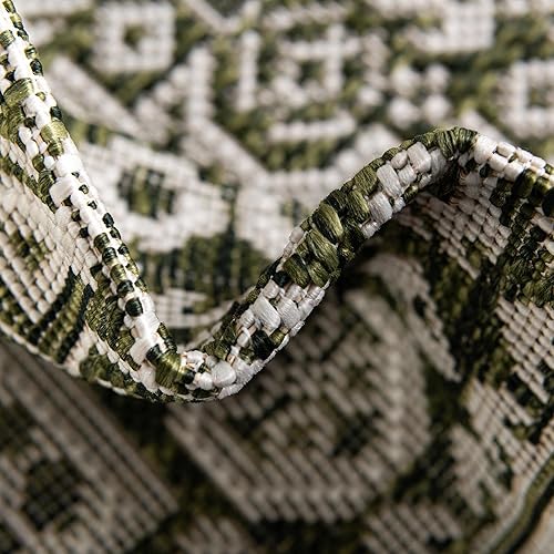 Miniatura 247 de Rugs.com Outdoor Aztec Collection Alfombra – 4 x 6 pies alfombra de tejido plano gris carbón perfecta para salas de estar, grandes comedores, planos