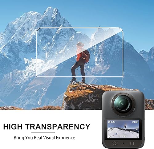 Miniatura 5 de Funda para DJI Osmo 360 con 3 unidades Protector de vidrio templado compatible, funda de silicona suave, color negro