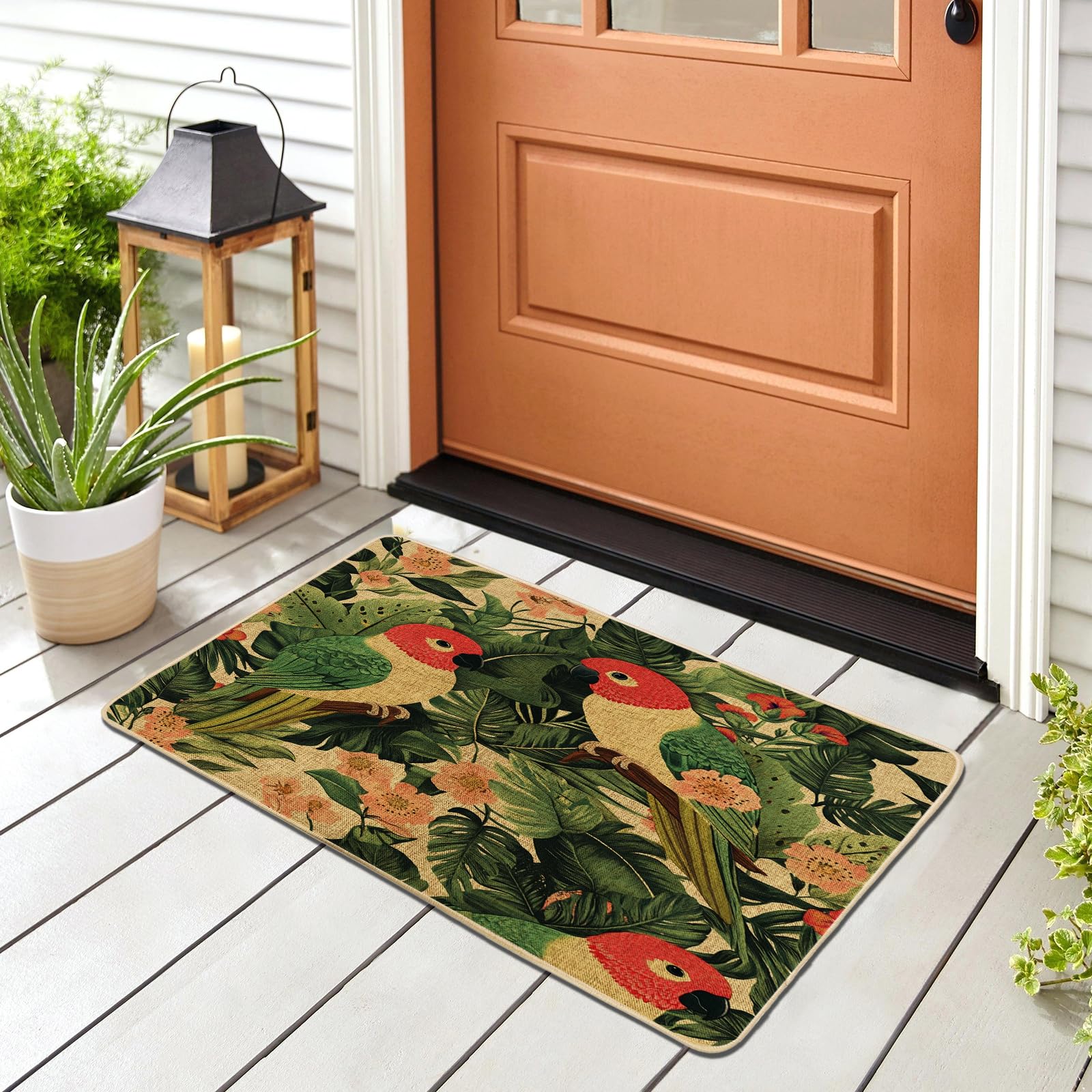 Paillasson terrasse tropical feuillage monstera pour une entrée intérieure ou extérieure accueillante
