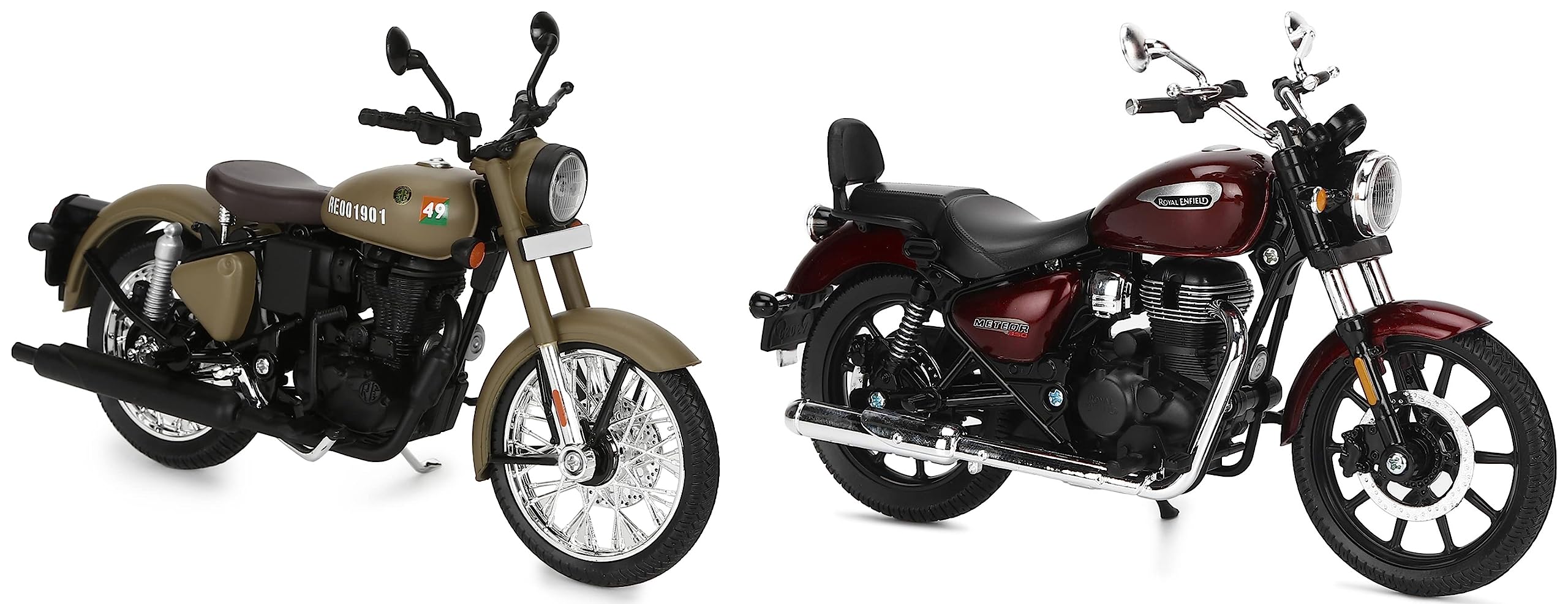 Royal Enfield Meteor 350 Model Scale (Stellar Red, RLCSMM000015) Classic 350 Scale Model Stormrider Sand