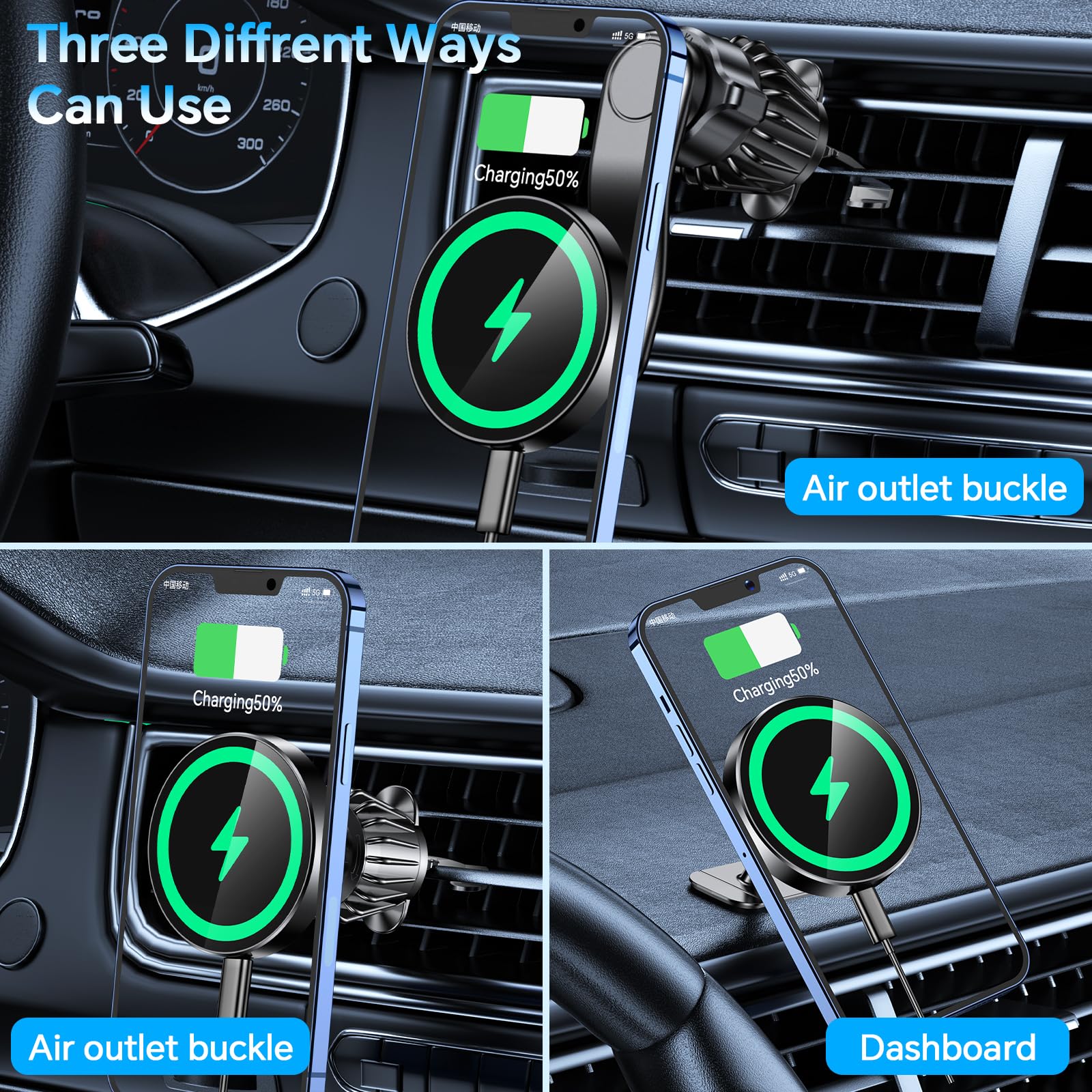for Magsafe Car Mount Charger Wireless Car Charger Mount?Strong Magnets? Car Phone Holder Charger, Magsafe Charger Car Charger for iPhone 15 Pro Max Max Magsafe Car Charger 14 13 12 Plus MagSafe Case
