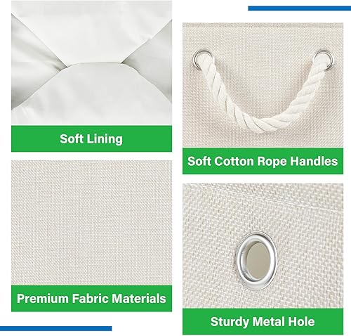 Miniatura 8 de Bidtakay Cestas de almacenamiento extra grandes para organizar ropa, paquete de 3 contenedores de almacenamiento de tela para estantes, organizador