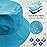 woogwin Waterproof Bucket Rain Hat with Chin Strap Quick Dry Packable Boonie Sun Hat Safari Hat UV Protection(Lake Blue)