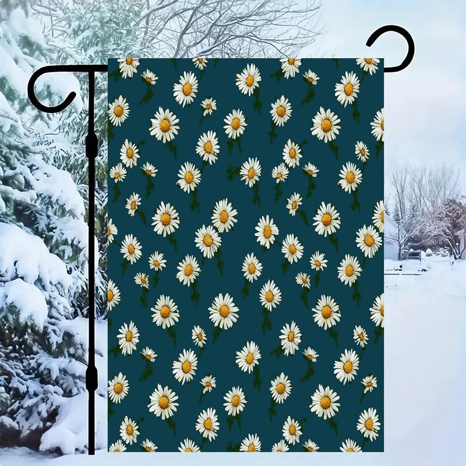 Bandera de jardín de margaritas para decoración de primavera en terrazas exteriores