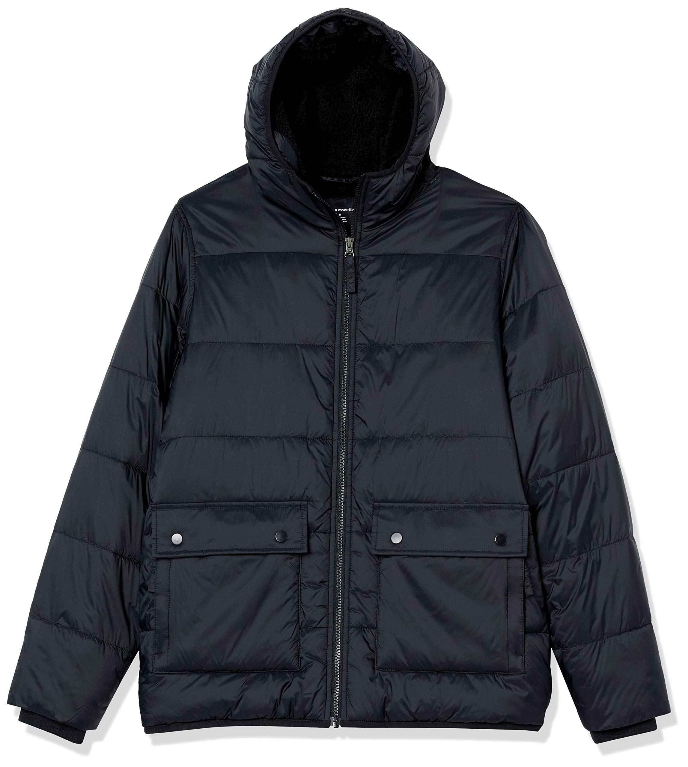 Amazon Essentials Uomo Piumino Imbottito Impermeabile a Maniche Lunghe Foderato in Sherpa
