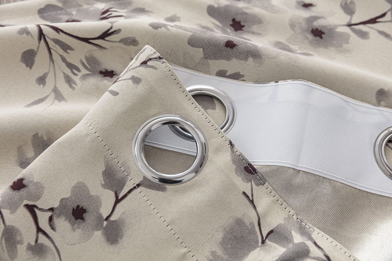 BOYOUTH Cortinas Opacas, Con Estampado De Flores De Tinta Vintage, Con Aislamiento Térmico, Cortinas Y Cortinas Para Dormitorio, Sala De Estar, 39 X 79 Pulgadas, 2 Paneles