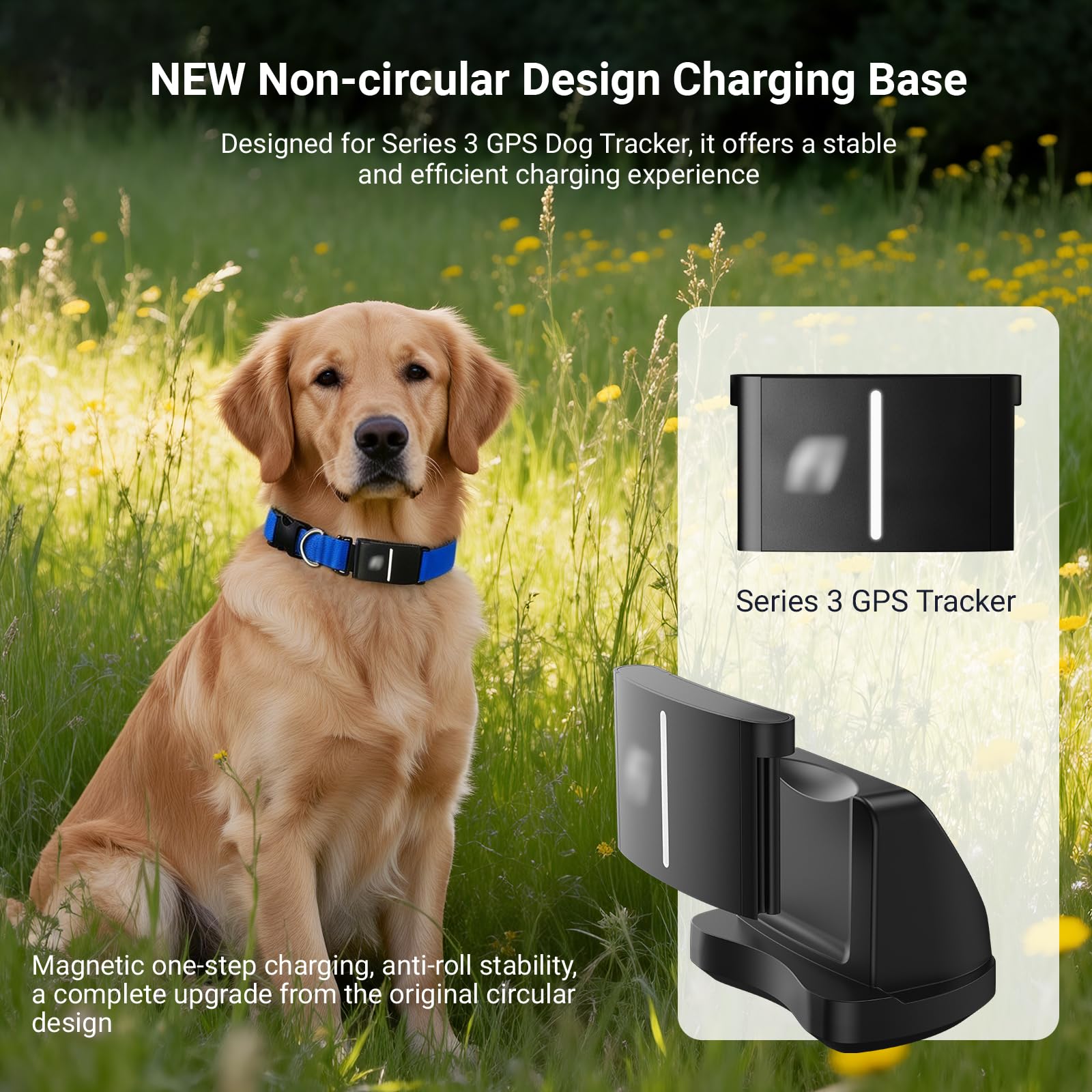 Charging Base for Dog Tracker - Compatible with Fi Series 3 GPS Tracker Smart Pet Collar Activity Monitor Replacement Magnetic Charger Station Adapter(Charging Only; Bluetooth Not Supported) - image 2