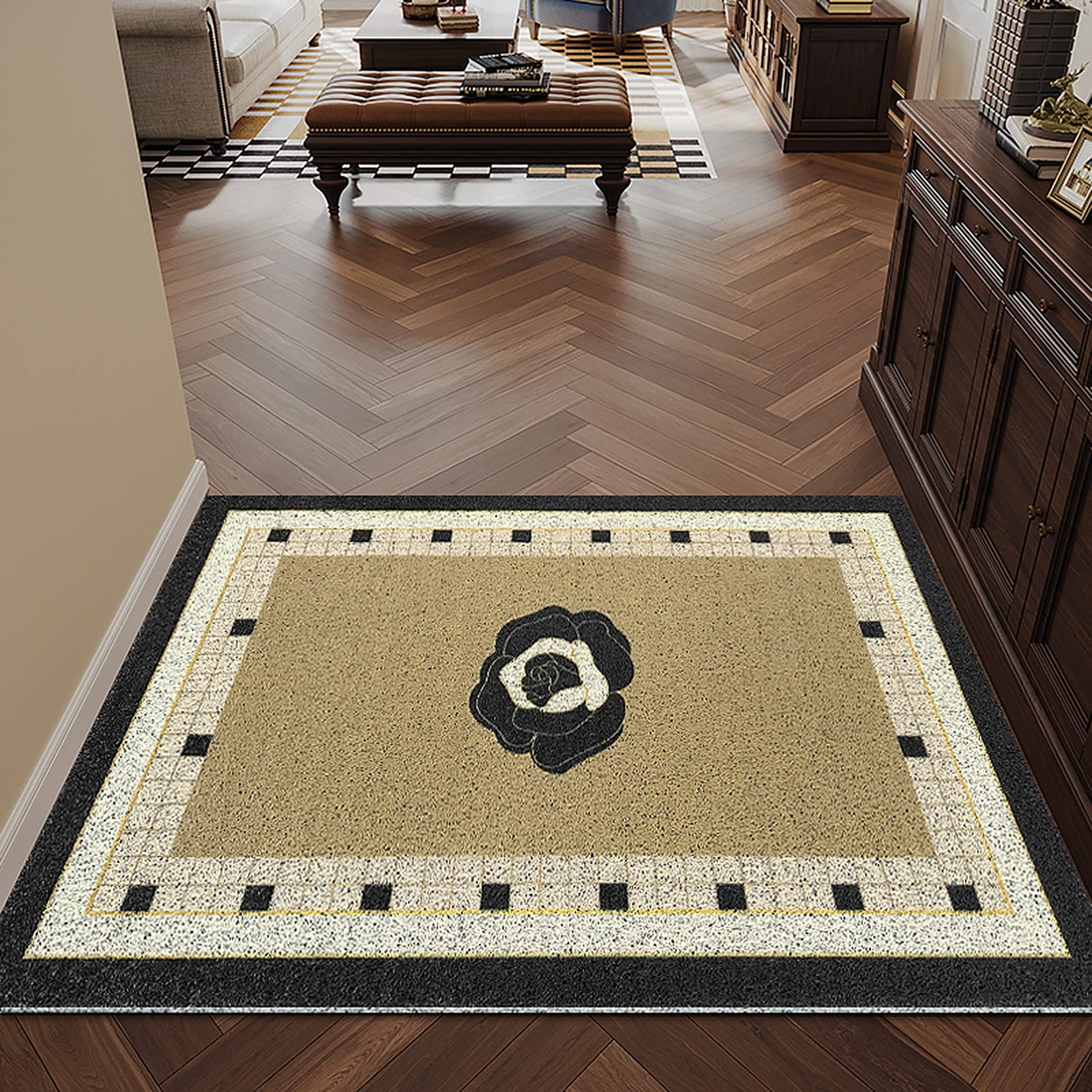 Tapis de bienvenue géométrique américain pour sublimer l'entrée de maison