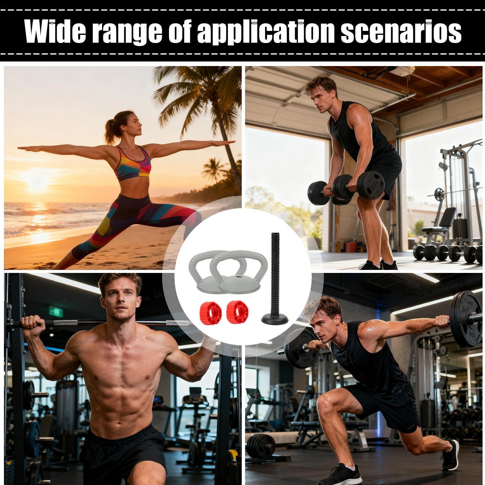 Kettlebell Grip, akcesoria zamienne do sztangi, 2-pak ergonomicznych uchwytów do hantli, wytrzymały sprzęt fitness do treningu siłowego, domowej siłowni, treningu, ćwiczeń, użytku zawodowego