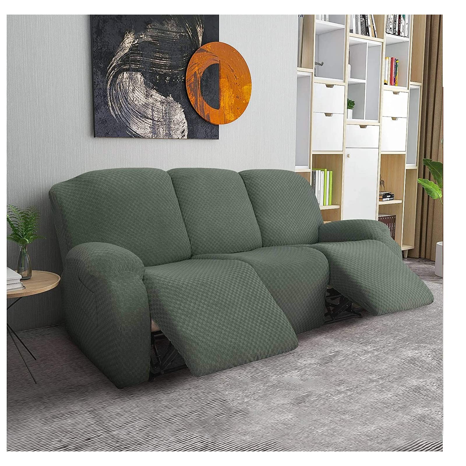 Konsilsa Recliner Chair Sofa Covers 1 2 3 seat, Jacquard ?Recliner Cover Anti-Slip Armchair Covers Recliner Sofa Slipcover Recliner Chair Covers for Reclining Chair Recliner armchairs