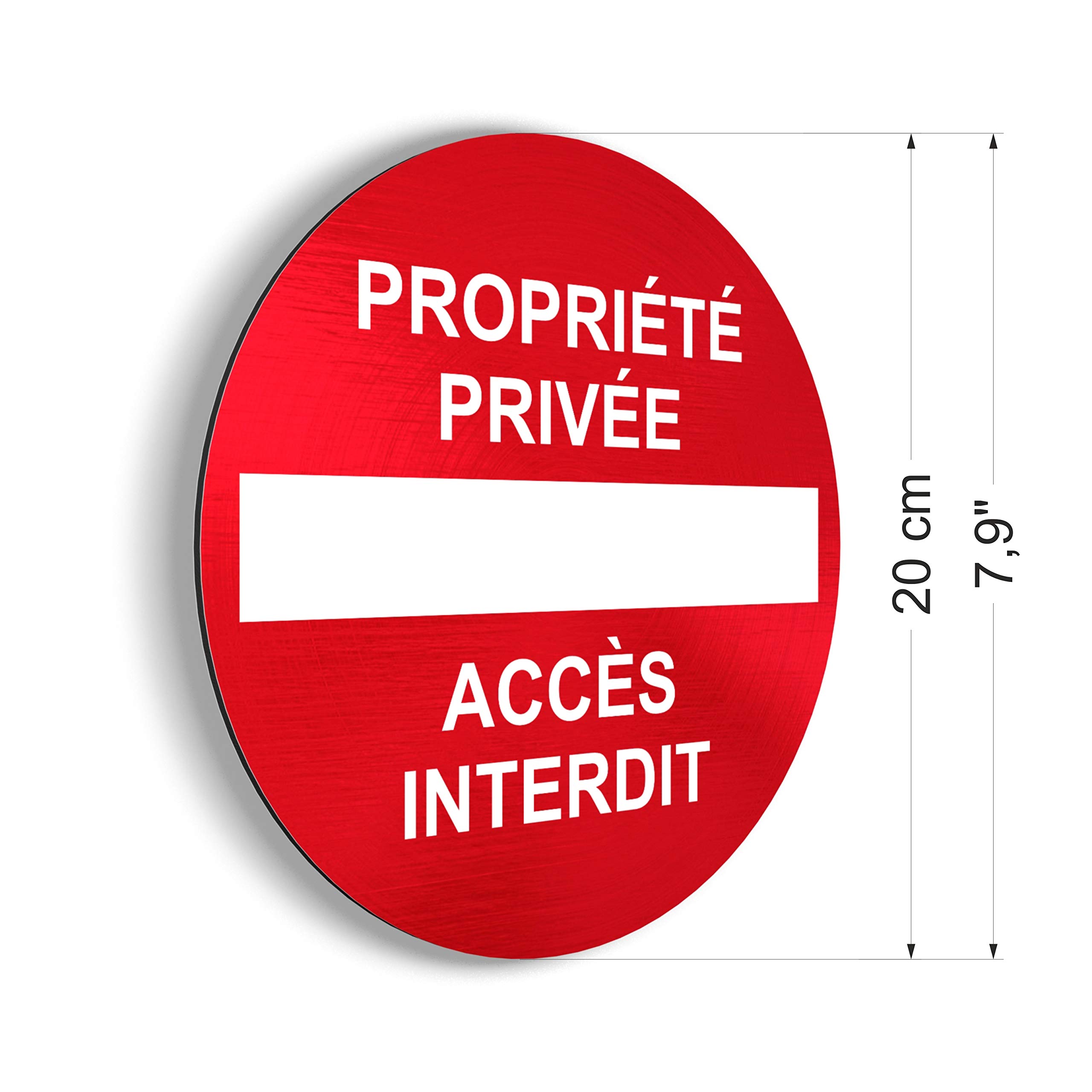 Panneaux rigides Propriété privée/Accès Interdit - Lot de 3 - Application sur Poteau, Mur, Porte de Garage - Ultra résistant - Aluminium (Pas PVC) - 20 cm