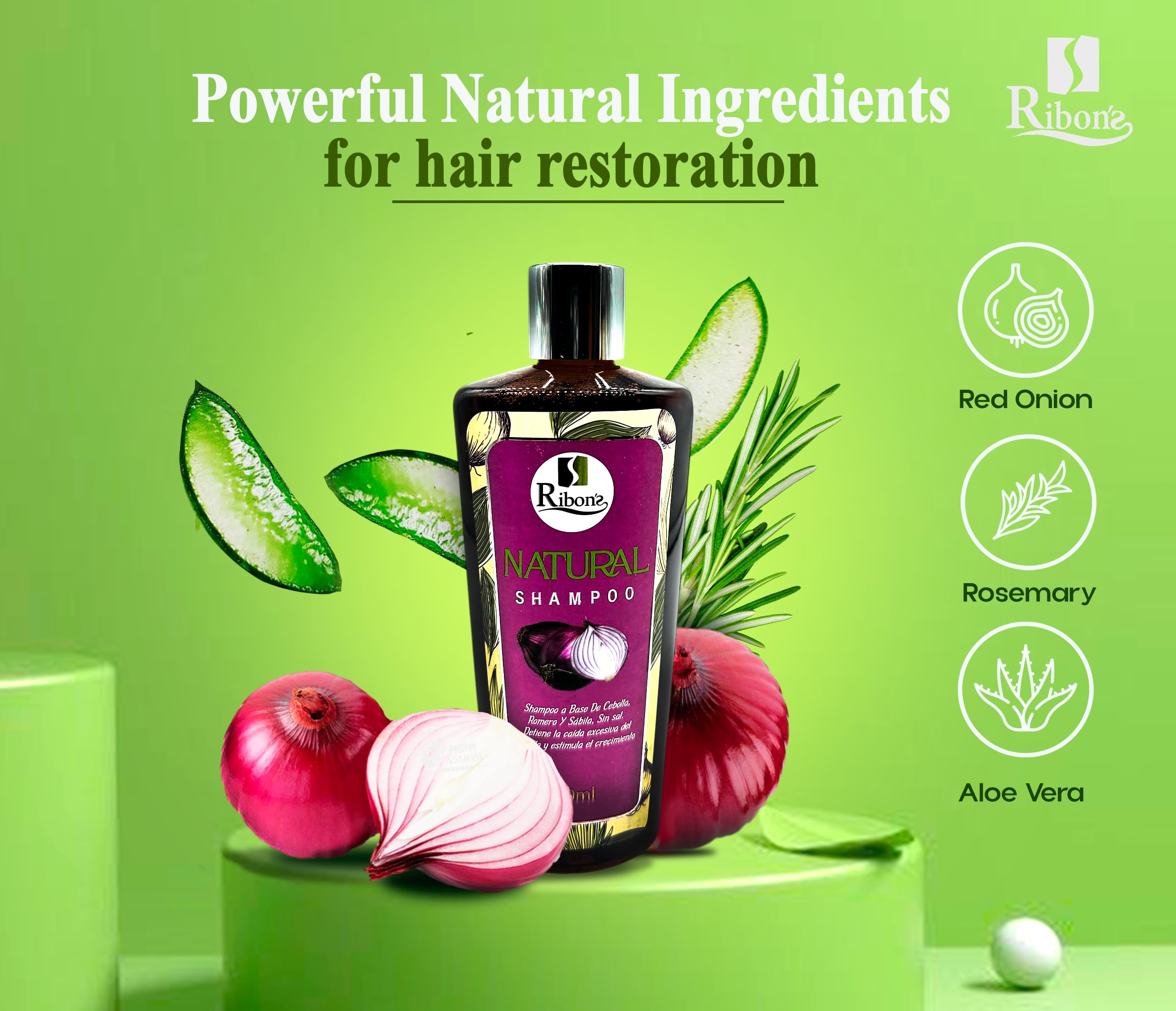 Amazon.com : RIBONS Onion, Aloe Vera & Rosemary Shampoo – Sulfate
