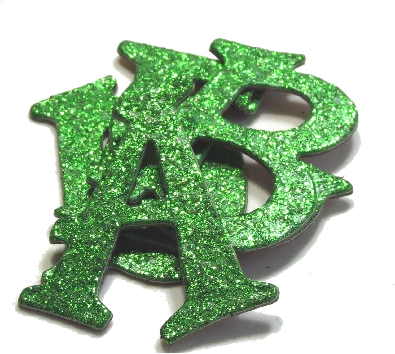Green Metallic Glitter HandCut 1.5" Chipboard Uppercase Letters Alphabet Set 60 pcs Stickers