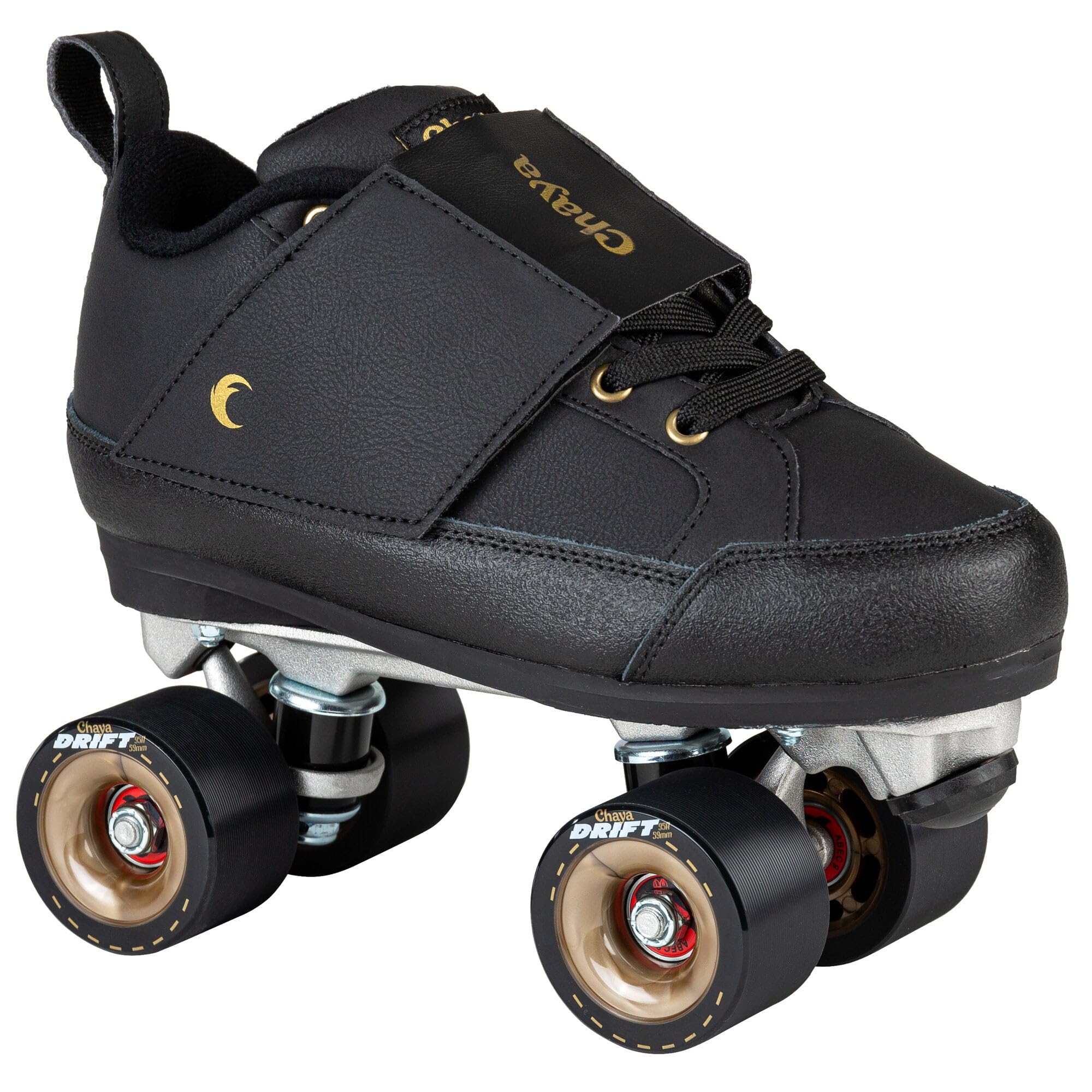 Chaya Rollschuhe Chameleon Low - Roller Skates für Damen und Herren im Retro-Look für Roller-Disco - Roll-Schuhe in Schwarz