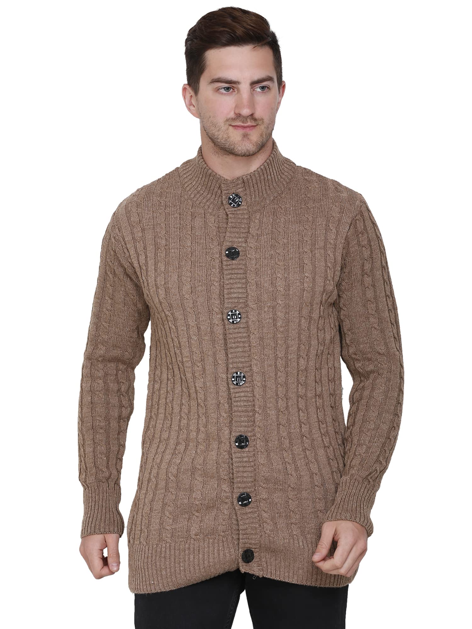 Mens Woollen Buttoned Sweater Full Sleeves for Winters