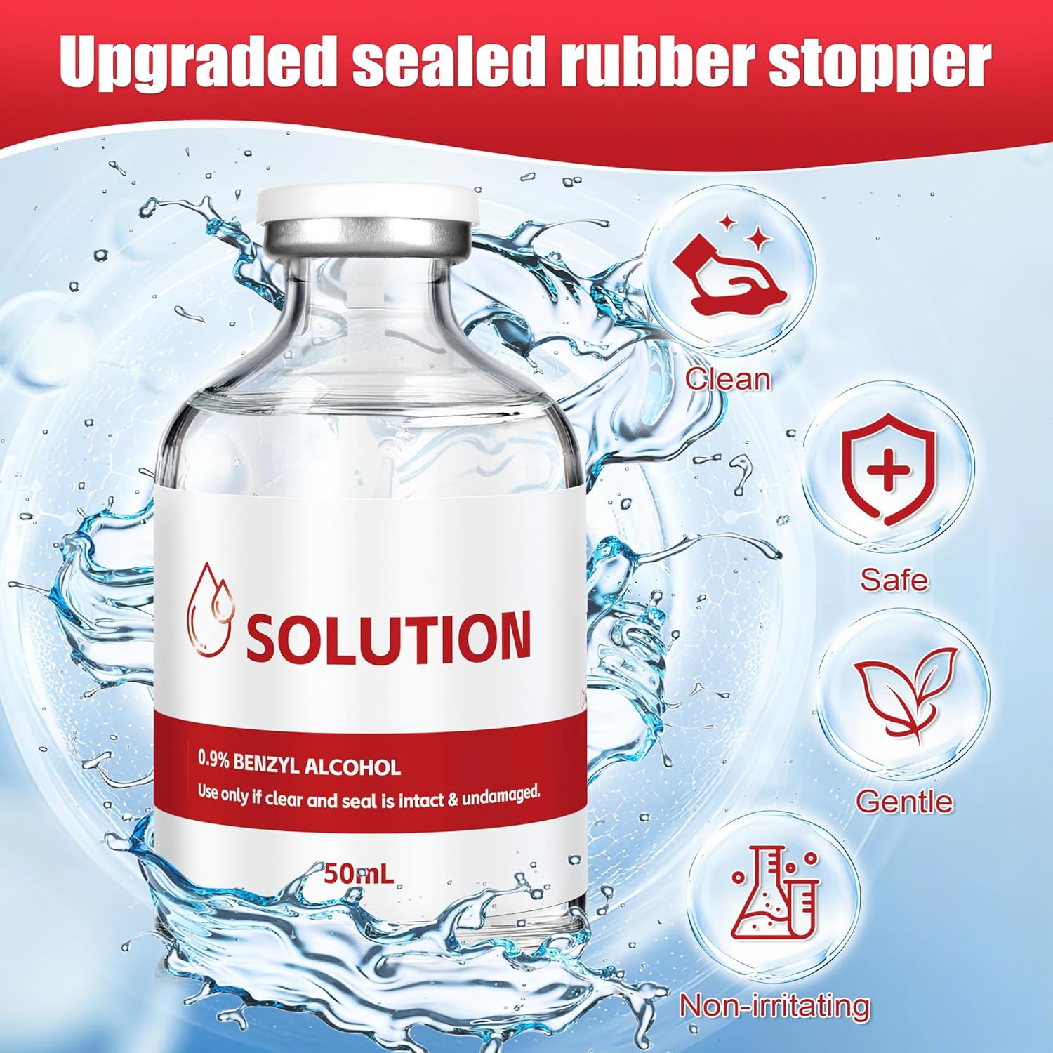 50ml 3 Pack solution in Sample Bottle, Triple Sealing & Shatterproof Glass Vials