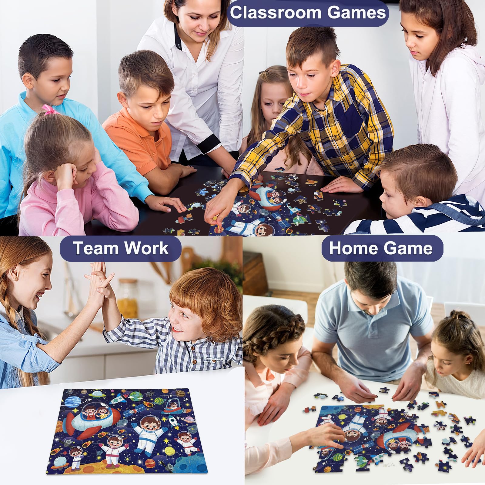 Lot De 6 Puzzle En Bois Enfant,3D Puzzles Animaux,Jeuets Educatifs