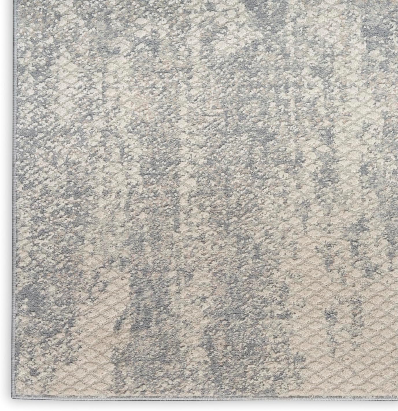 Gray Abstract 4' x 6' Synthetic Handmade Area Rug
