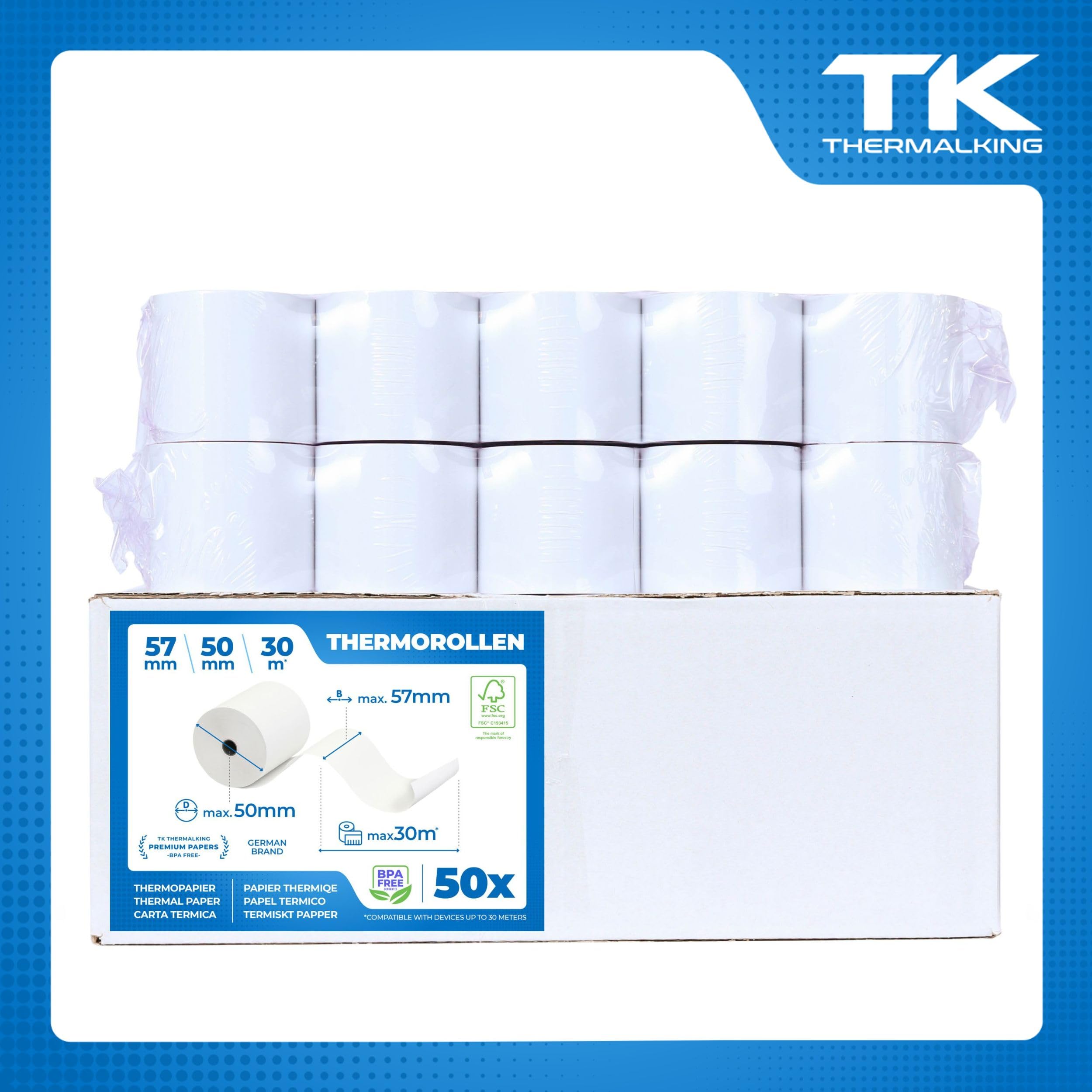 Rollo Termico Caja Registradora 80x70mm (Caja 50 Piezas) 55 Mts De
