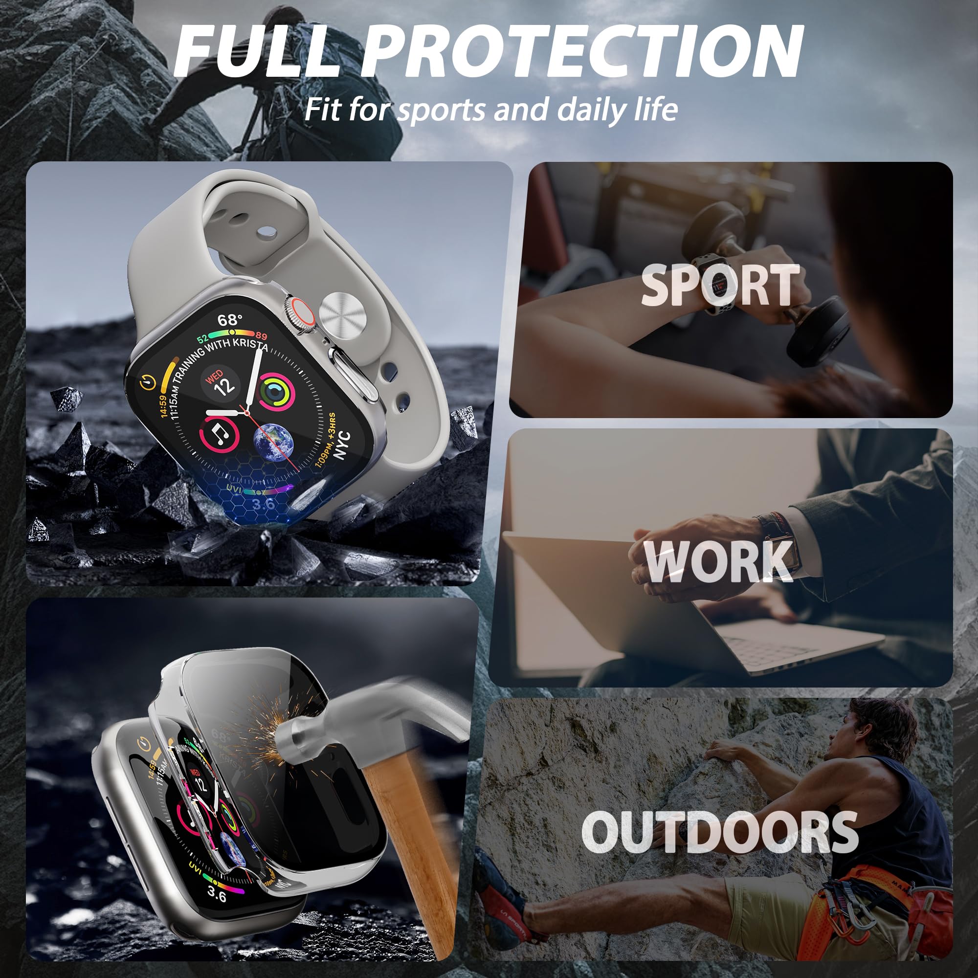 Funda protectora de pantalla de privacidad para Apple Watch Series 10 de 42 mm, [antimiradas], funda protectora ultrafina para iWatch Series 10 de 42 mm, paquete de 2, transparente