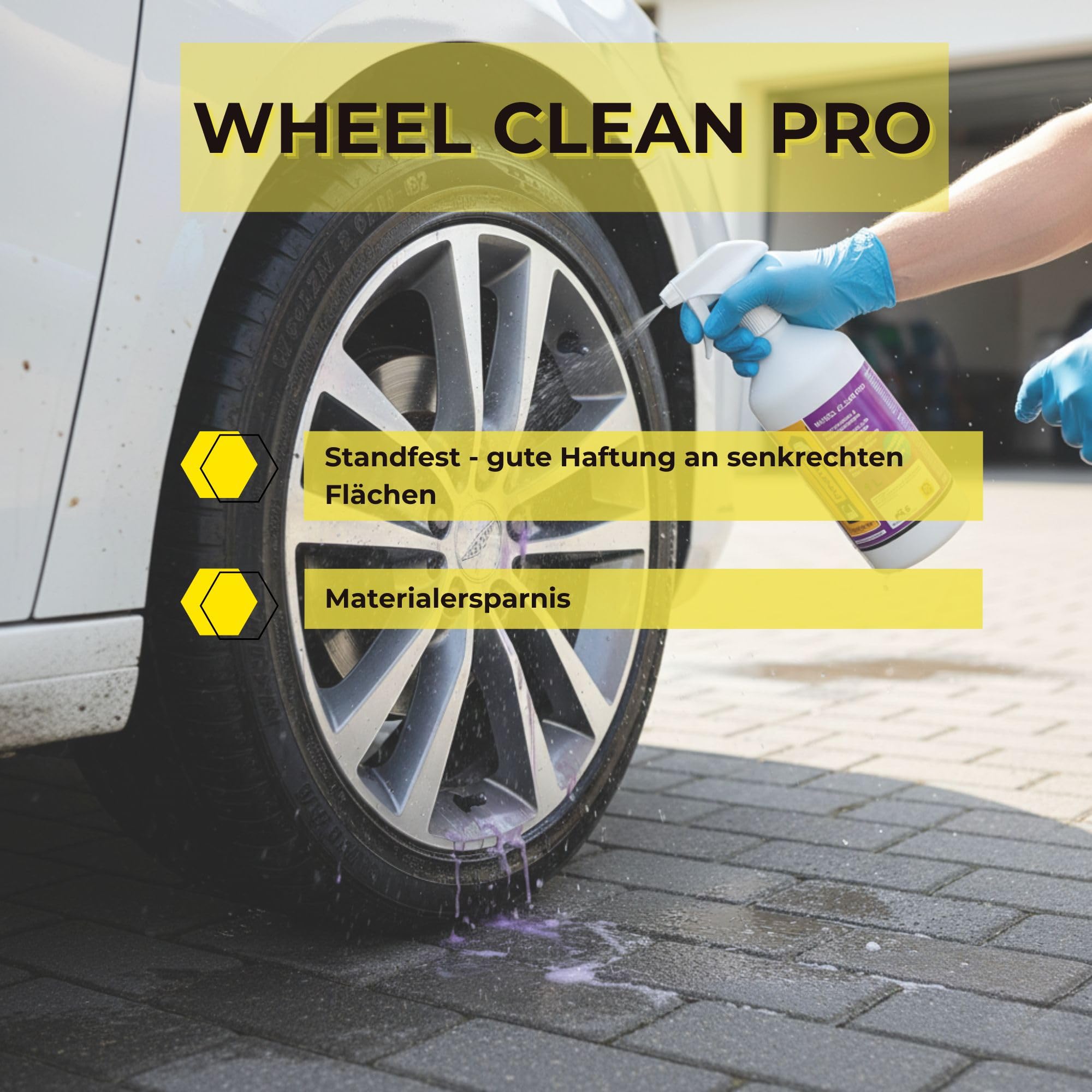 INNOTEC Wheel Clean Pro 1 L – Professioneller Felgenreiniger für Stahl- und Alufelgen – entfernt Bremsstaub, Öl- und Straßenschmutz – säurefrei, materialschonend – gebrauchsfertige Sprühflasche