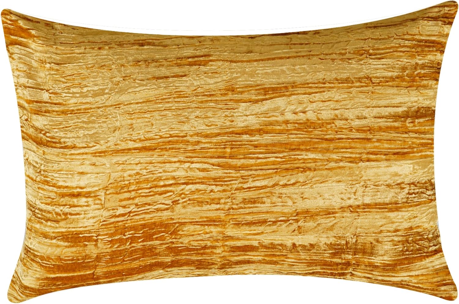 Luxe Boho Decor Crushed Doona Bedding Art Solid Hippie Stylish UO Large Unique Velvet Pillow Cover Set of 2 (Crush-Gold, 16x16 Inches)