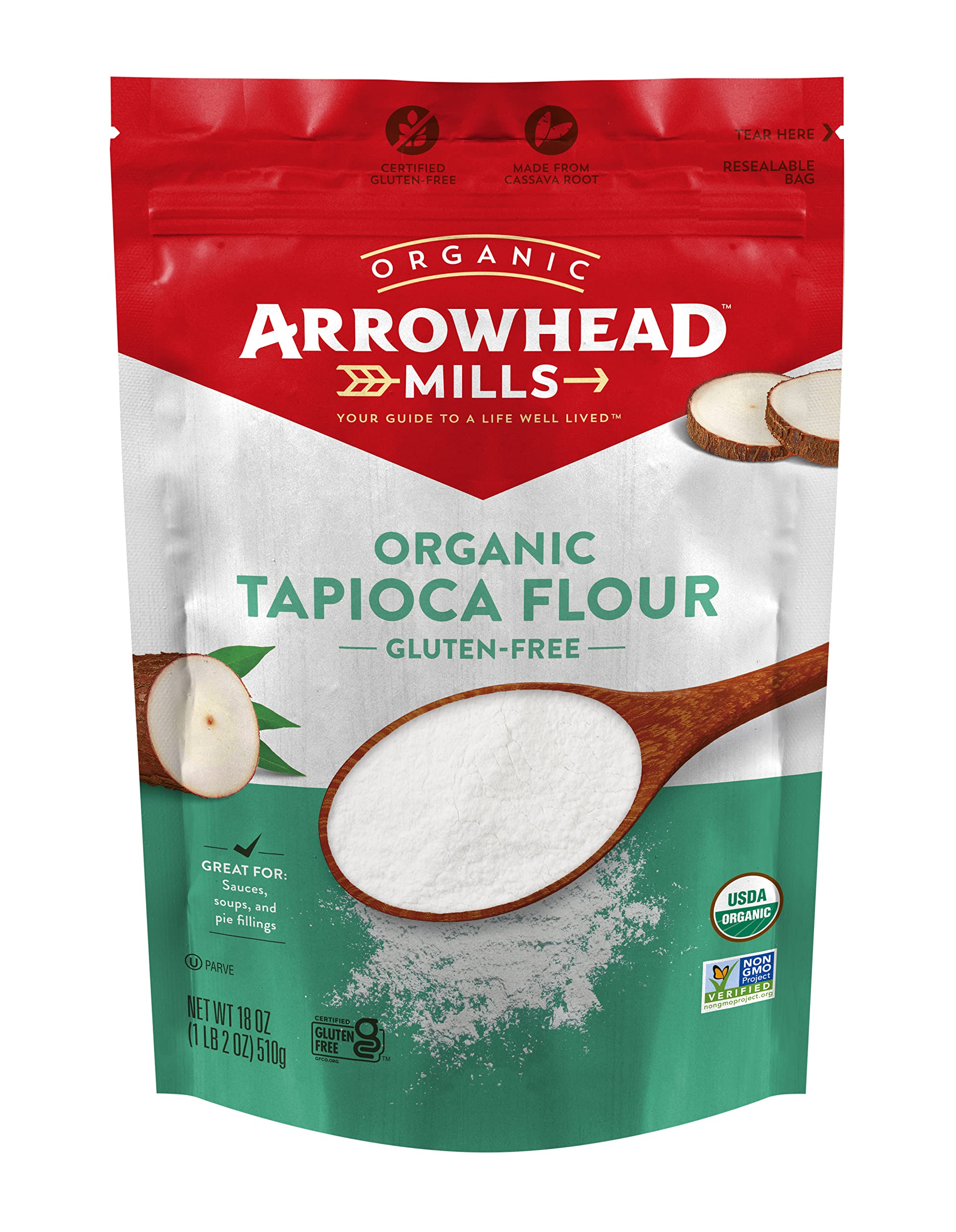 Arrowhead Mills Organic Tapioca Flour, Gluten Free, 18 Ounce Bag