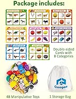 Vista 6 de Coogam Juguete de clasificación para niños pequeños, animales, dinosaurios, frutas, vehículos, alimentos, peces, bolas, juego de granja, juego