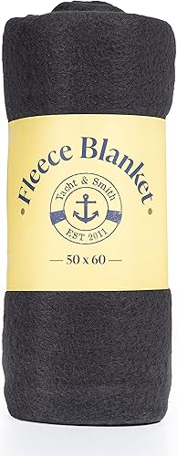 Miniatura 8 de Yacht & Smith Mantas de forro polar suave de 50 x 60, ligeras, acogedoras y cálidas, manta colorida oscura para sofá de viaje al aire libre, al por