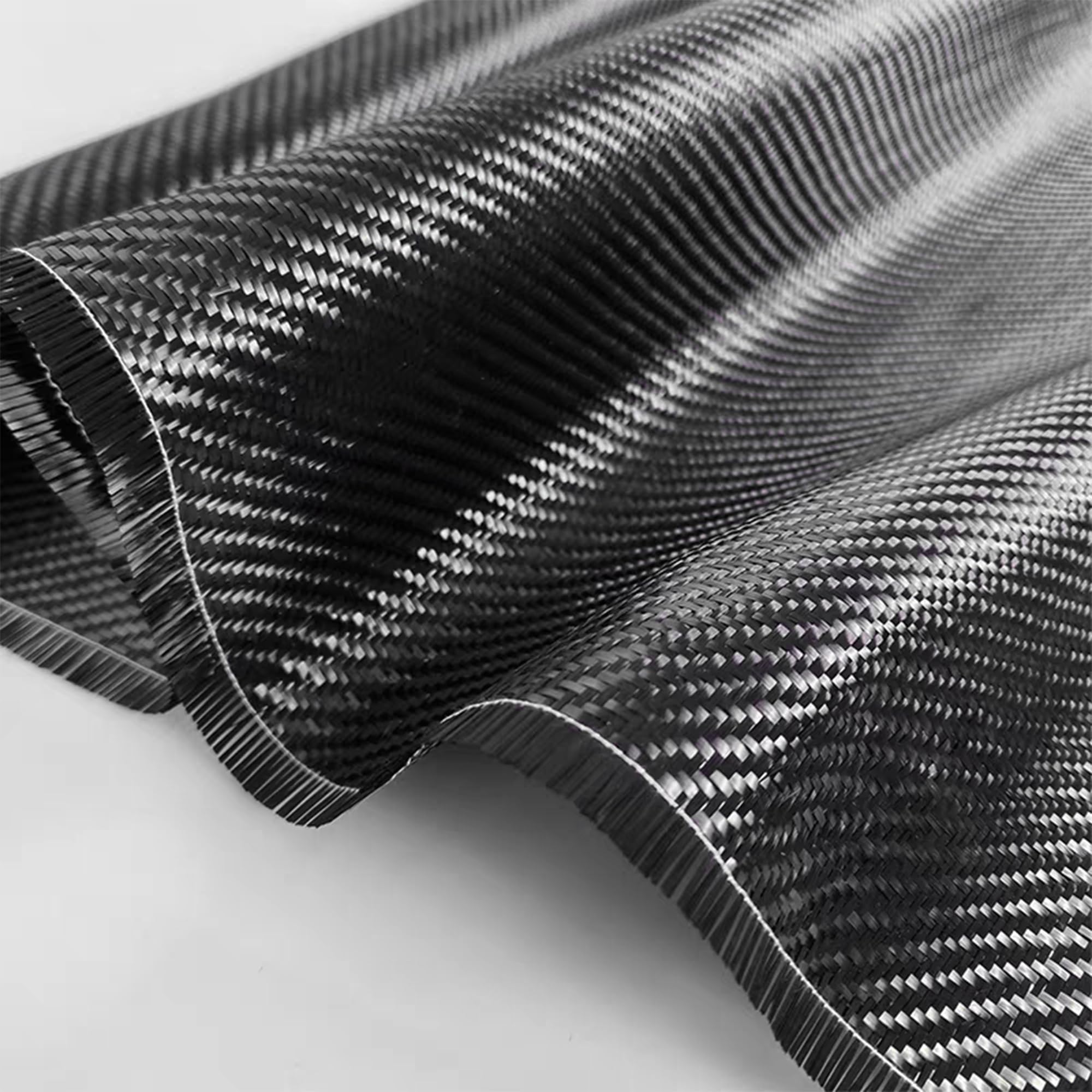 1,3 m x 30,5 cm Kohlefaser-Stoffrolle, 3K-Twill-Gewebe, 200 g/m², schwarzes Kohlefasertuch für Verstärkung, Auto-Heimwerker, Marine- und RC-Projekte