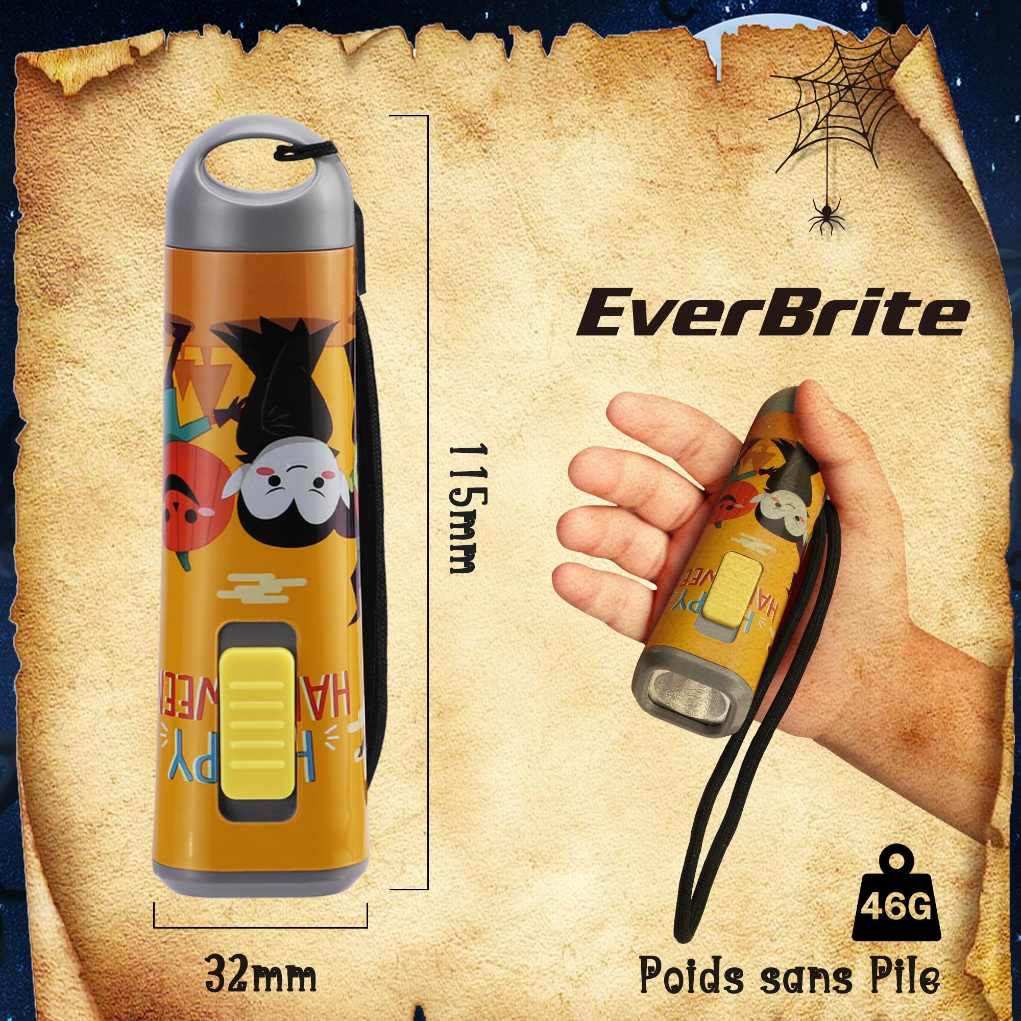 Mini Lampe LED Lampes De Poche Halloween EverBrite - Lot 4 Pièces 1W