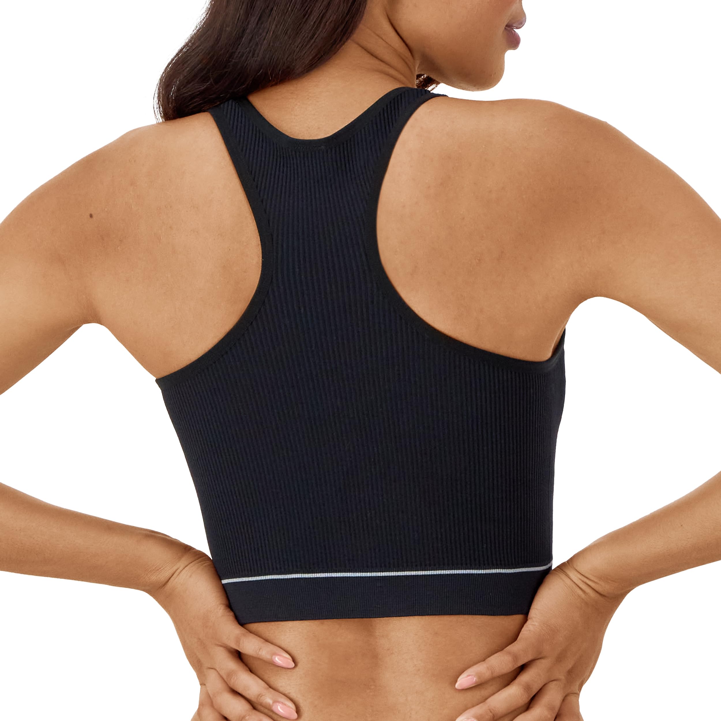 Hanes Originals Rib Crop Bralette, Pullover A Coste per Donna, Reggiseno Senza Ferramenta