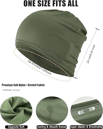 Cooling Skull Caps for Men Women Thin Breathable Mesh Beanie