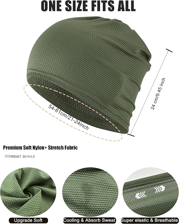Cooling Skull Caps for Men Women Thin Breathable Mesh Beanie