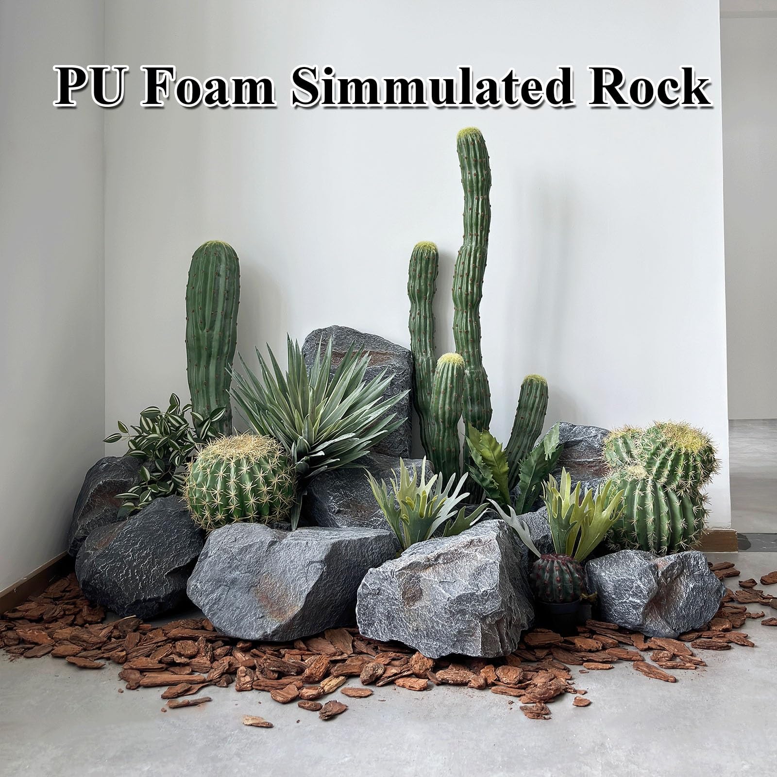 Rocce artificiali per paesaggi non cave, in schiuma di poliuretano per decorare cortile, giardino, pietre decorative per mimetizzazione esterna, confezione da 6