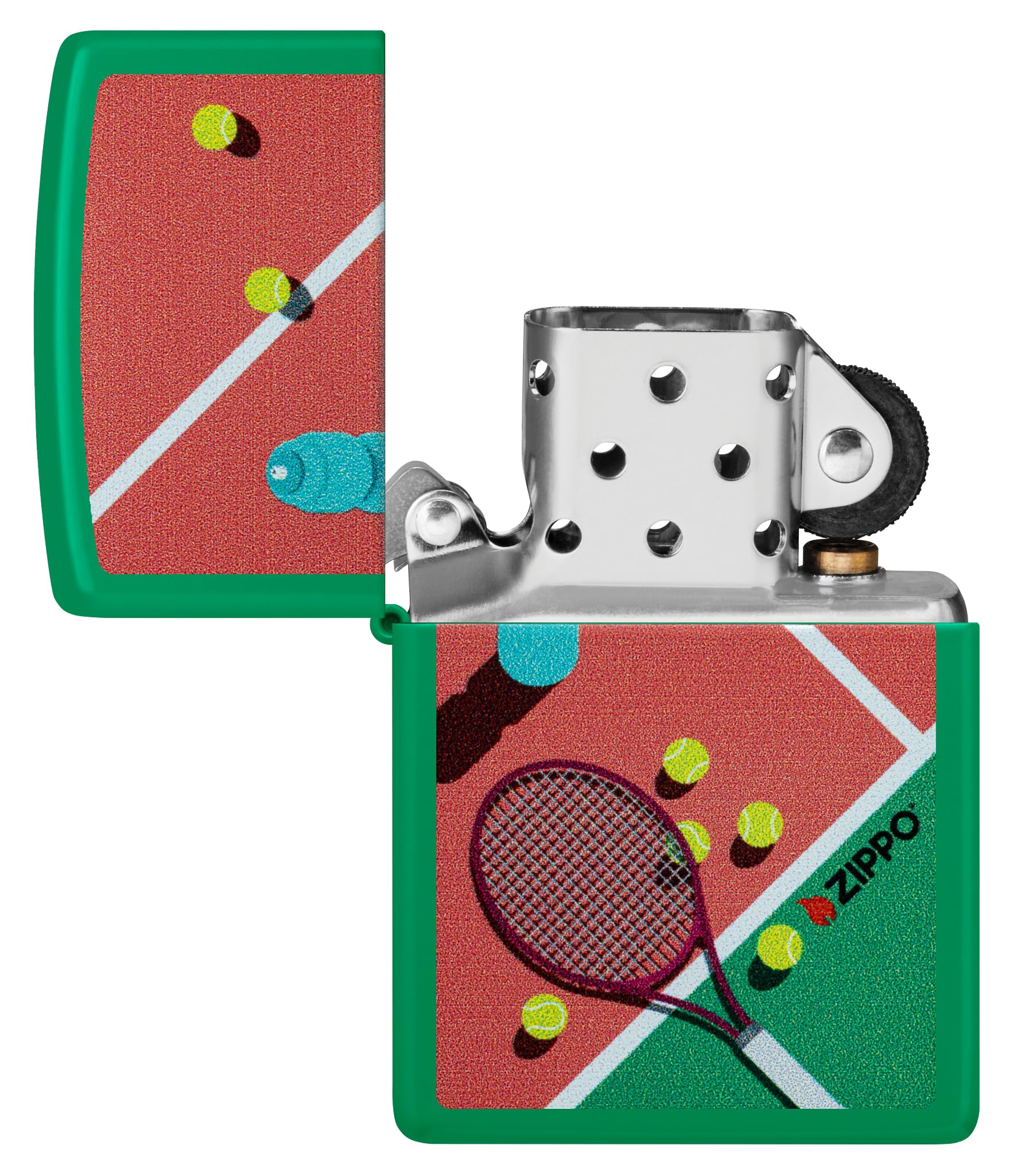 Zippo Accendino tempesta – Tennis, Grass Green Matte, Color Image – Ricaricabile – Riutilizzabile – Design antivento – Confezione regalo – Made in USA