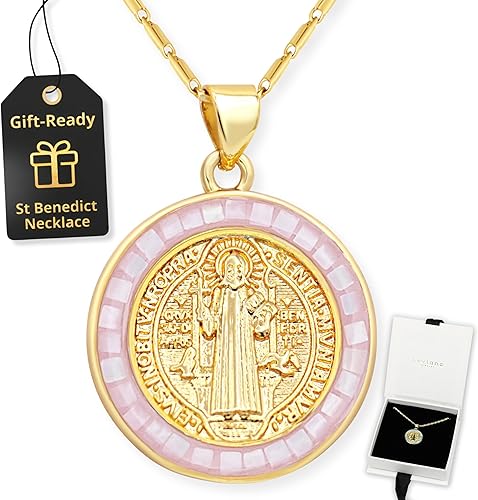 Collar de Medalla de San Benito de Abad de Levlanc - Medallas de San Benito - Medalla de San Benito - Medalla de San Benito - Collar de San Benito -