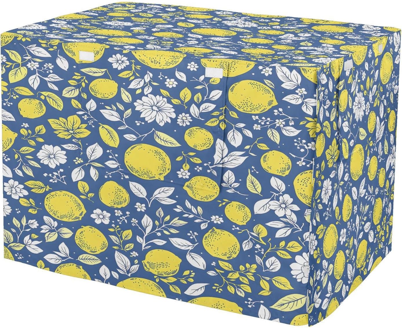 Vintage Lemons Dog Crate Cover 600D Oxford Pet Kennel Cover with Mesh Window for Dog Cages, Windproof Waterproof Machine Washable, 42"x28"x30"