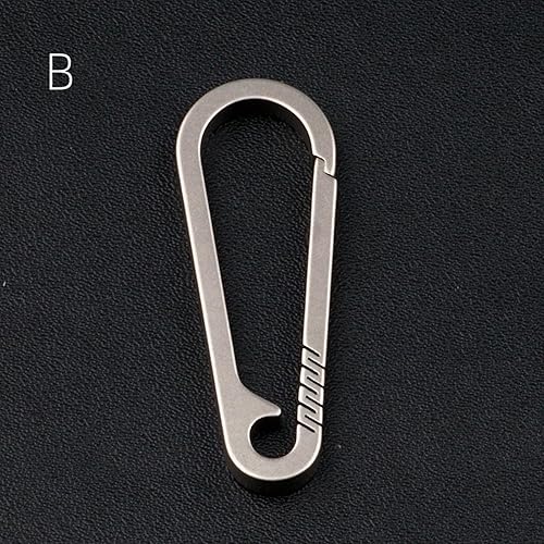 Miniatura 9 de Gancho de liberación rápida, hebilla de llavero multifuncional, gancho de resorte a presión, mosquetón de aleación de titanio, herramienta para