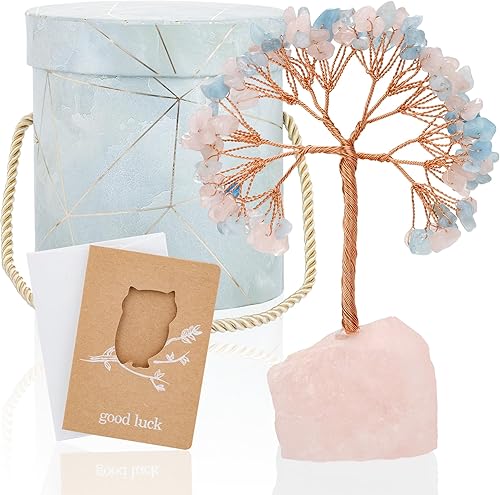 Miniatura 8 de ZenBless 7 piedras de cristales curativos de chakras, árbol de la vida, árbol de dinero de Feng Shui, pequeño árbol bonsái falso de cristal zen