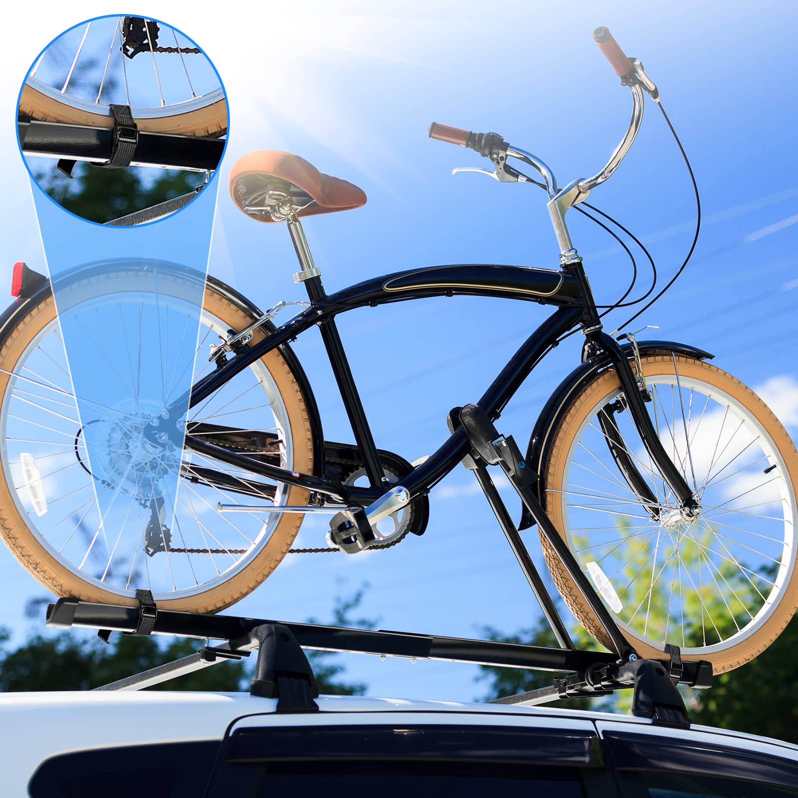 RIO Direct Lot de 10 Sangles d'arrimage Courtes de 50 cm pour Porte-vélos, avec Boucle de Serrage, Petites Sangles d'arrimage, pour vélo, Diable, Moto, Bagages