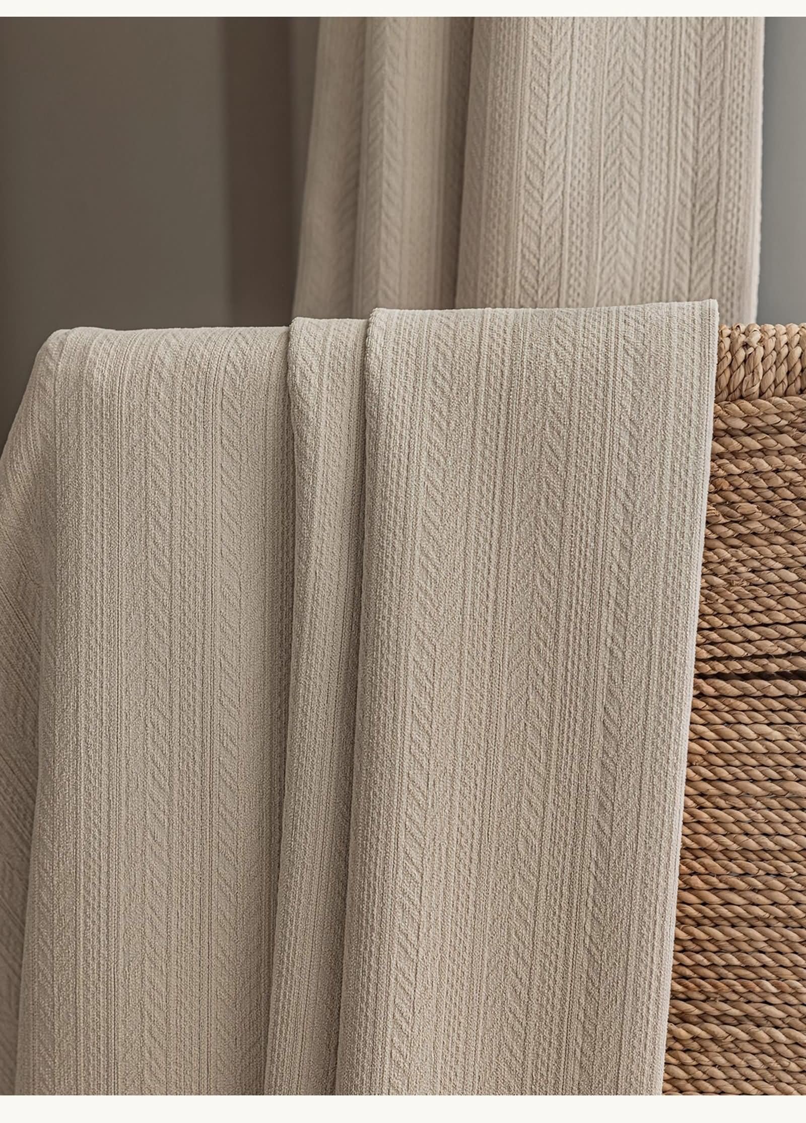 Tende Finestra Oscuranti, 102x214cm Tinta unita Tenda oscurante per l'oscuramento della stanza, Pleat Hook, Beige