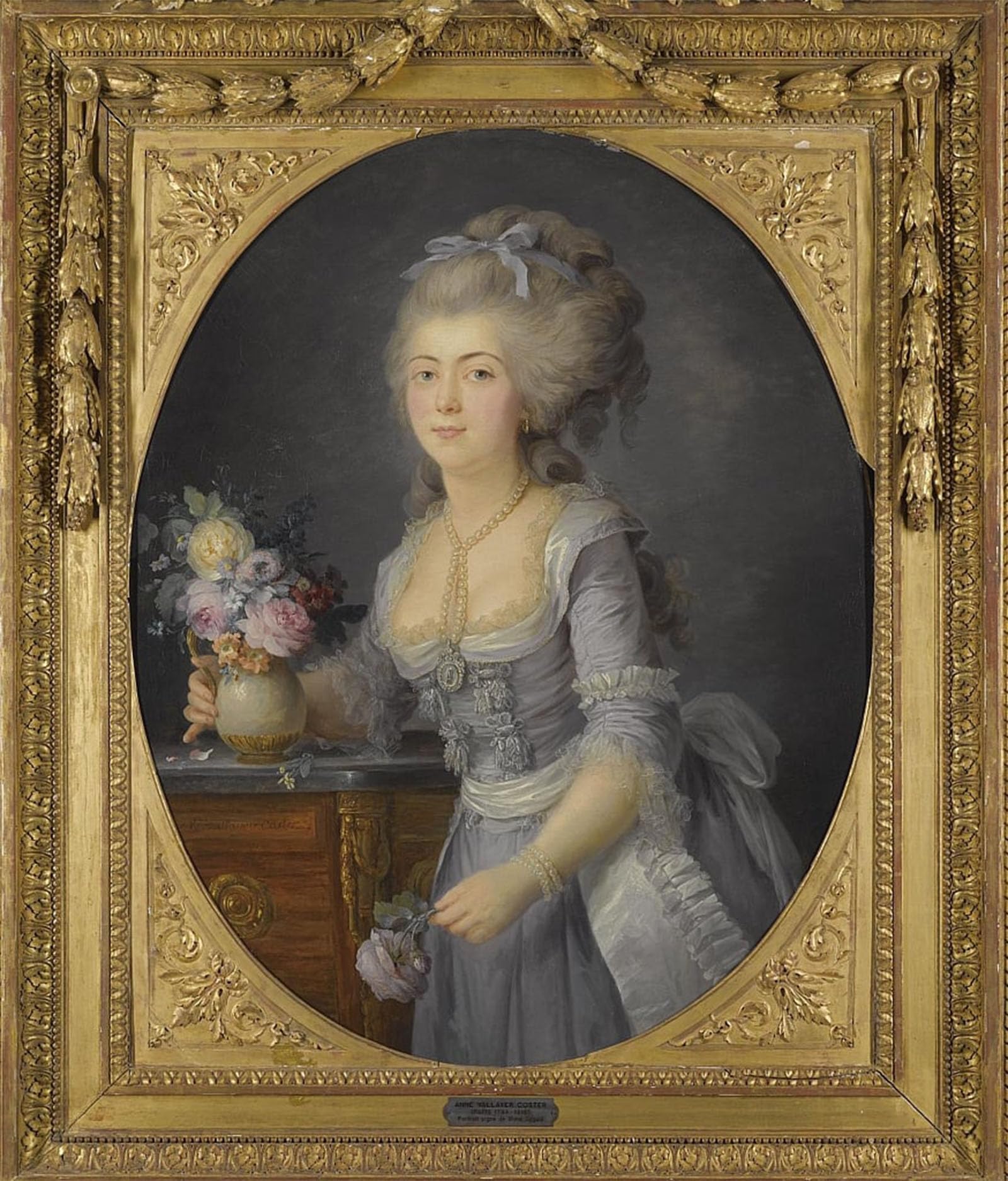 SERENDIPITP Abstract Painting Mural Print Picture Wall Decor Painting Portrait of Adélaïde Henriette Auguié by Anne Vallayer Coster Vintage Wall Artwork for Home Decor 60x90cm
